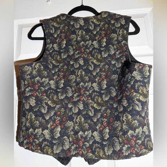 Christmas Holly Denim Tapestry Vest - Picture 4 of 4